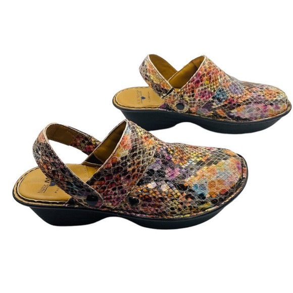 NURSE MATES GALA 256259 PILLOW TOP WOMEN'S SLIP RESISTANT NURSING CLOGS SZ 6.5 - Picture 5 of 10